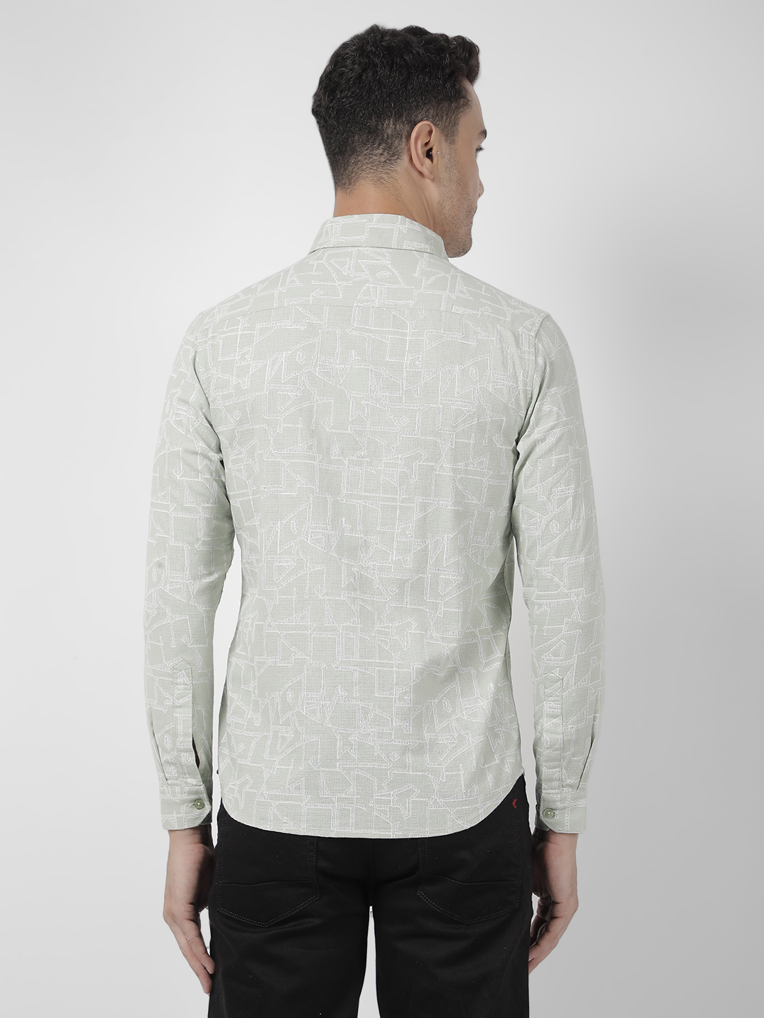 Numero Uno Men Abstract Green Shirt